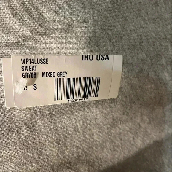 NWT IRO Paris Lusse Pleated Crewneck Sweatshirt Top Mixed Gray Grey S - Picture 7 of 7